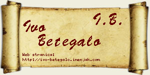 Ivo Betegalo vizit kartica